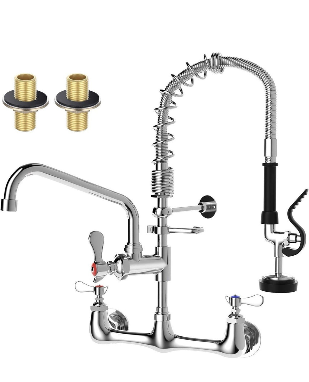 Commercial Pre-Rinse Sink Faucet – Wall Mount Professional Kitchen 