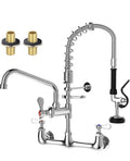 Commercial Pre-Rinse Sink Faucet – Wall Mount Professional Kitchen 