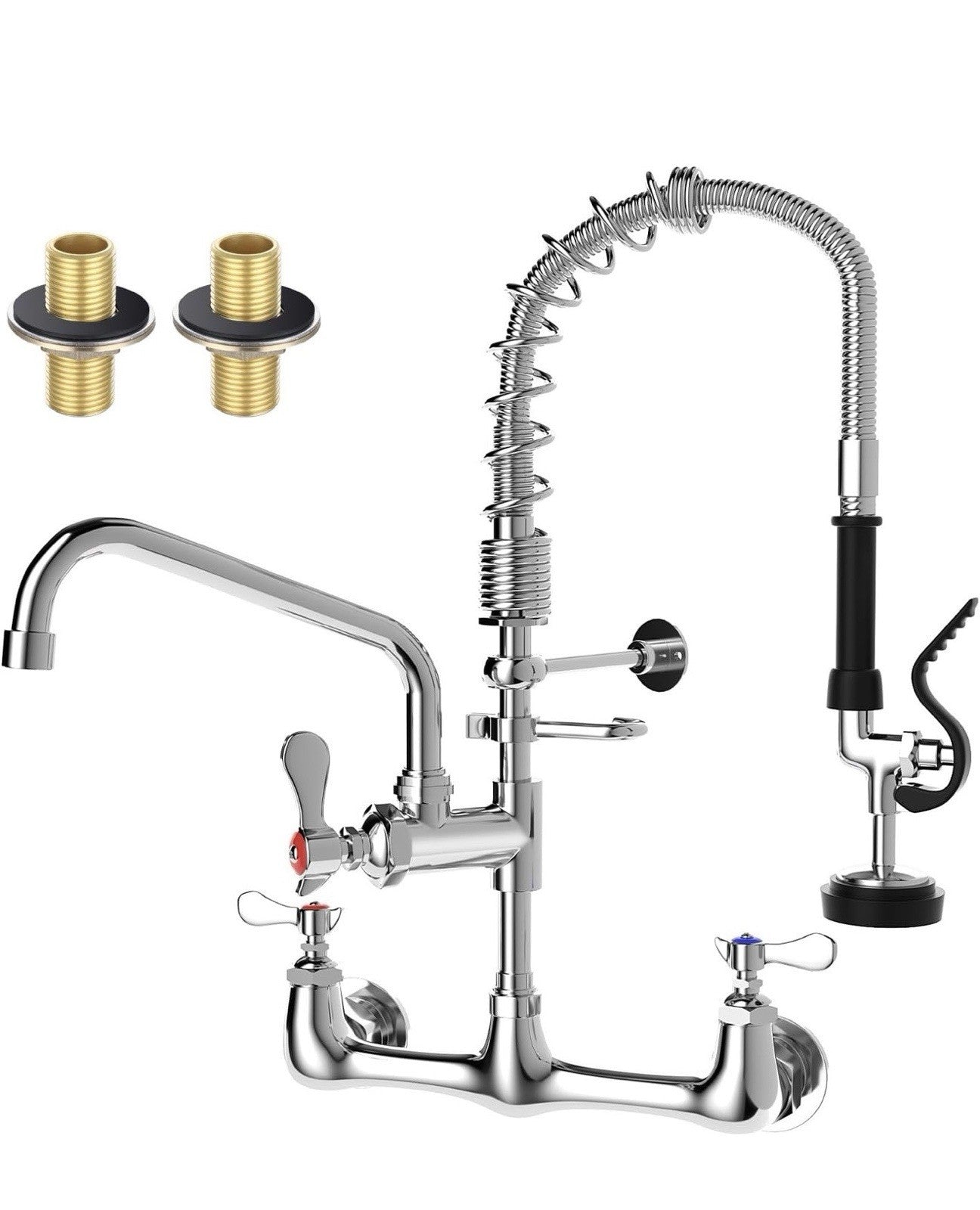 Commercial Pre-Rinse Sink Faucet – Wall Mount Professional Kitchen 