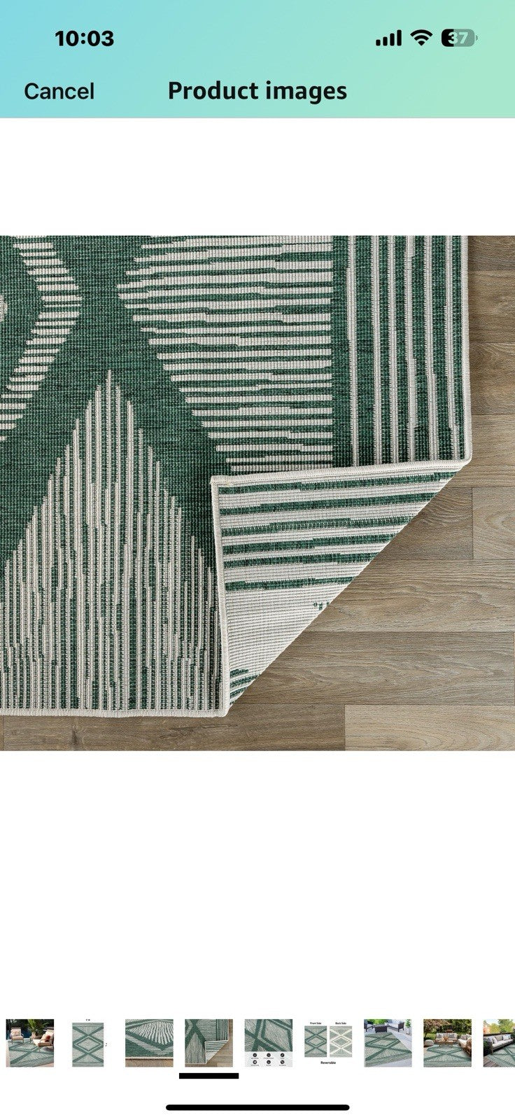 Rugshop Contemporary Geometric Stripe Weather Resistant Reversible