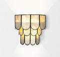 Creative Co-Op EC1684, Black Laminated Capiz Tiered Wall Sconce,