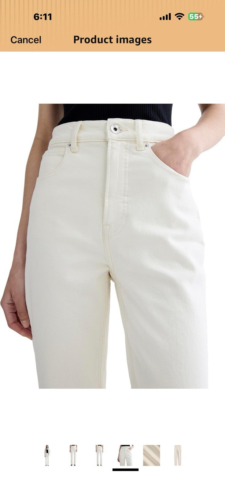Everlane Women's Way-High Slim High-Waisted Straight Denim Jean