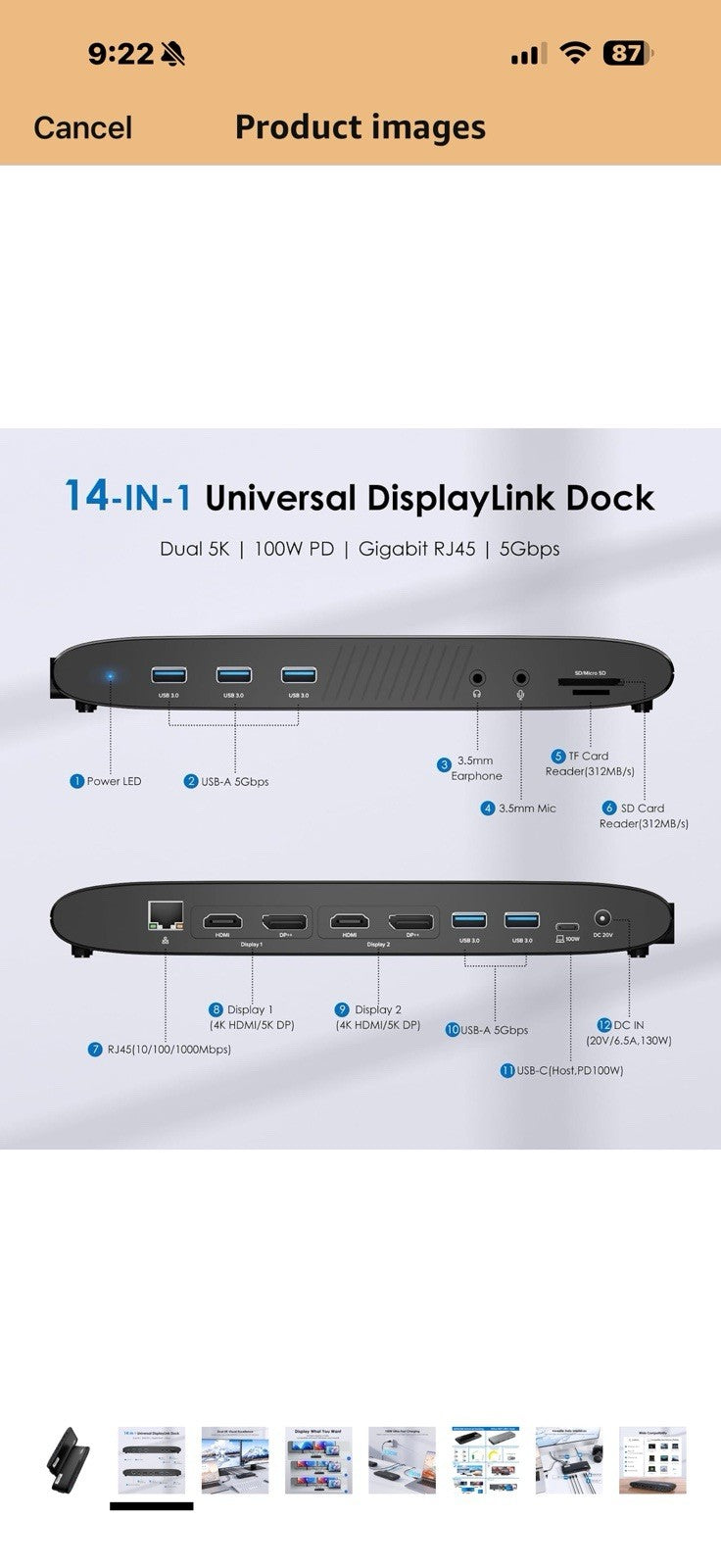 WAVLINK DisplayLink Docking Station, Dual Monitor for Mac M1/M2/M3/M4
