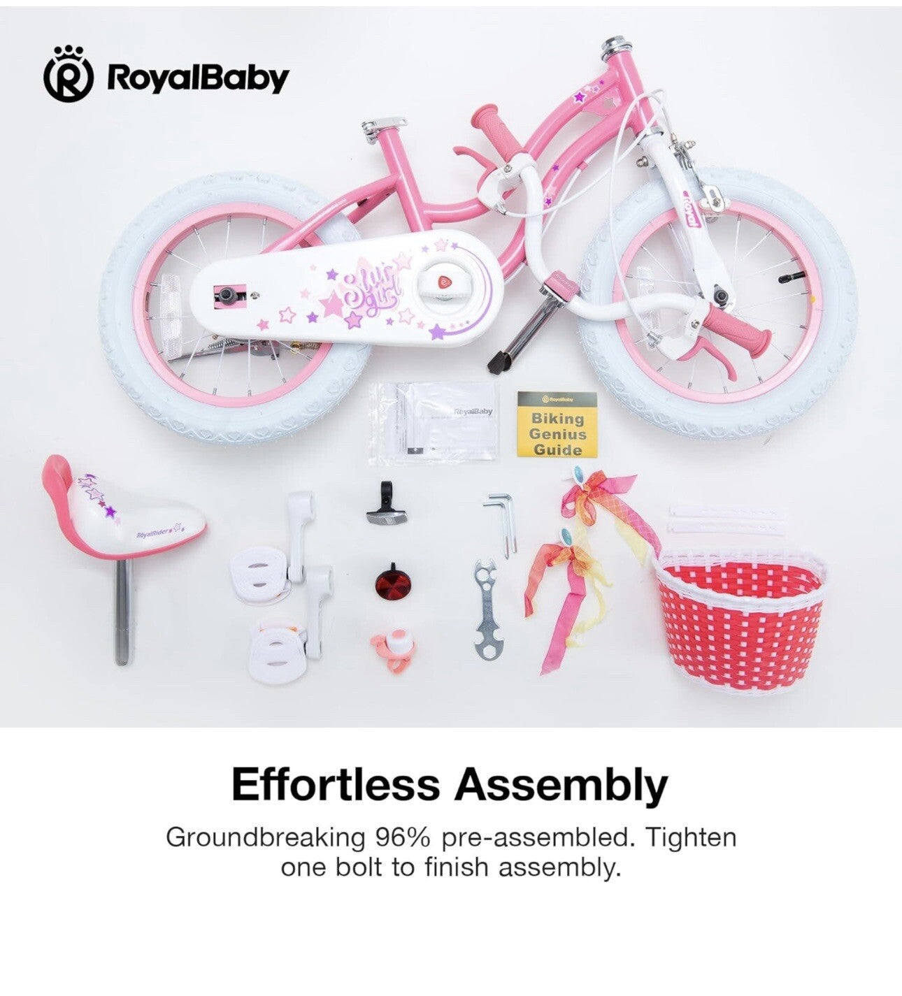 Royalbaby EZ Stargirl Kids Bike,Easy Learn Balancing to Biking,14