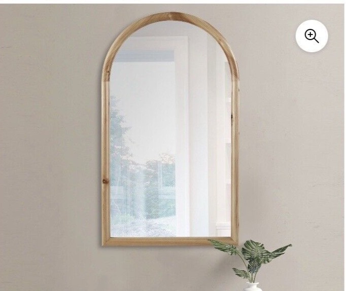 INK+IVY Remi Arched Round Top Wood Framed Modern Wall Decor Mirror,