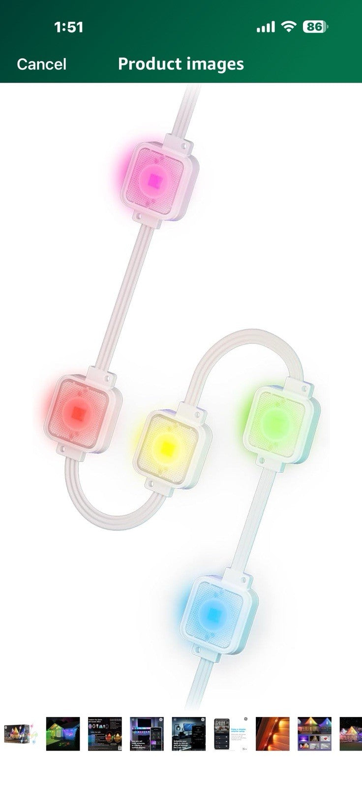 Cync Dynamic Effects Outdoor Smart Eave Lights 100ft