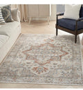 Nourison Astra Machine Washable Bohemian Grey/Multi 5'3" x 7' Area Rug