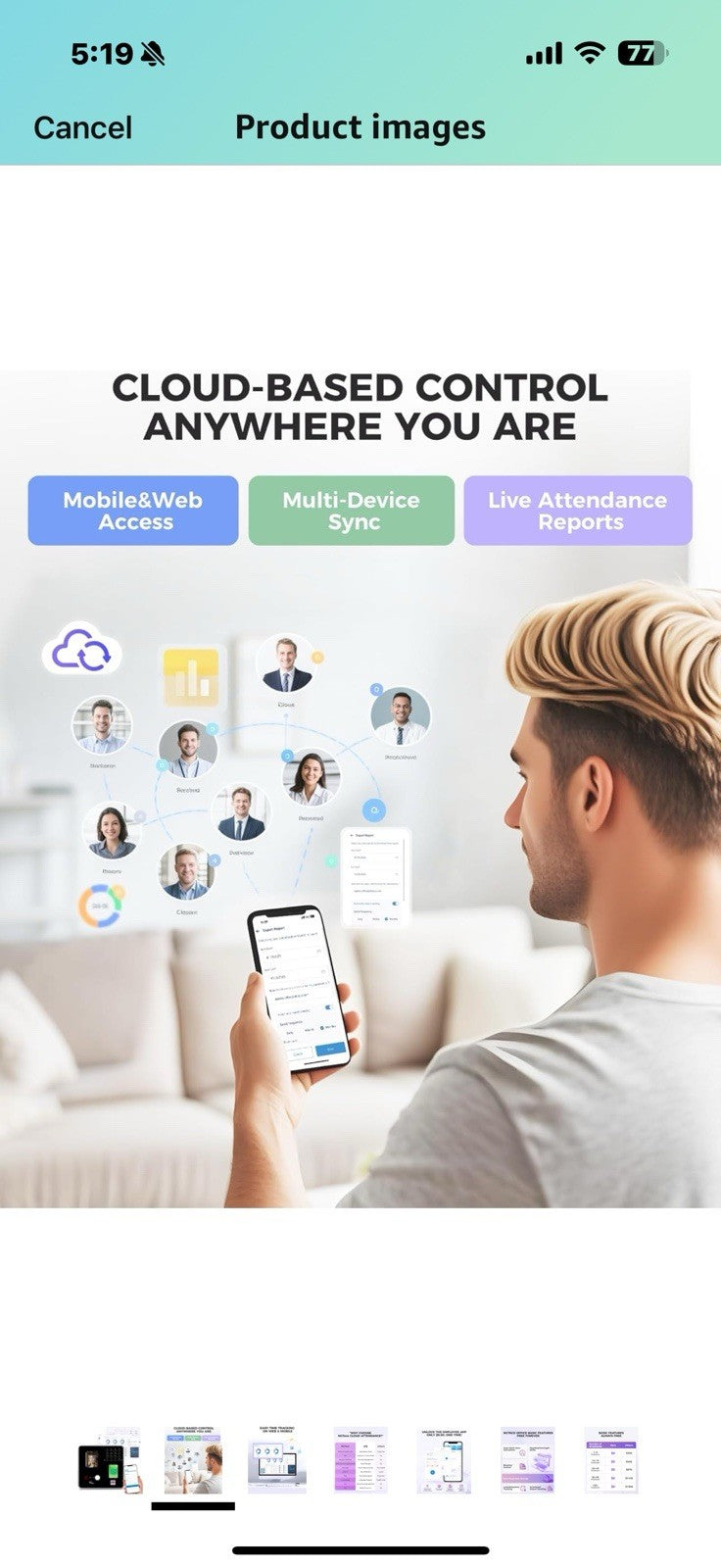 NGTeco Cloud-Based Time Clock TC1, 4-in-1 Time Clocks for Employees