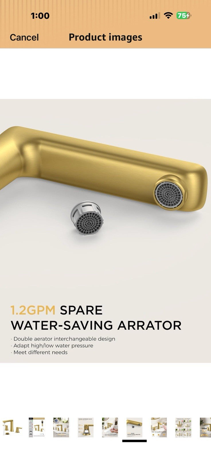 FORIOUS Gold Bathroom Faucet 3 Hole, Two Handle Gold Faucet for Bathroom 