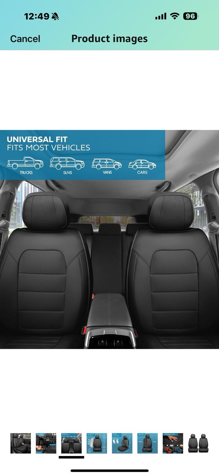 Deluxe Edition Napa Leather Seat Covers for Cars, Trucks, & SUV – 2 Black Car