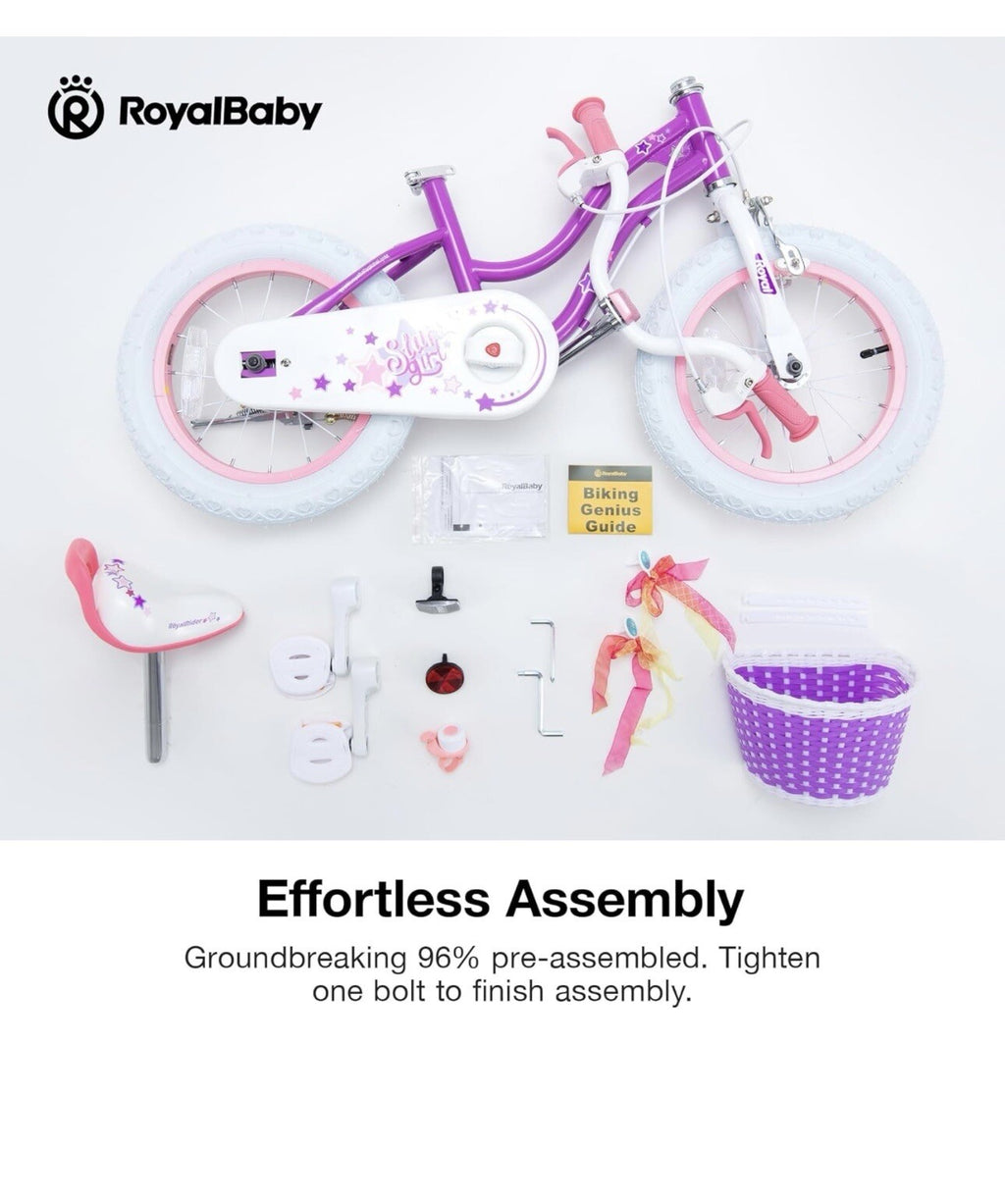 Royalbaby EZ Stargirl Kids Bike,Easy Learn Balancing to Biking, 14