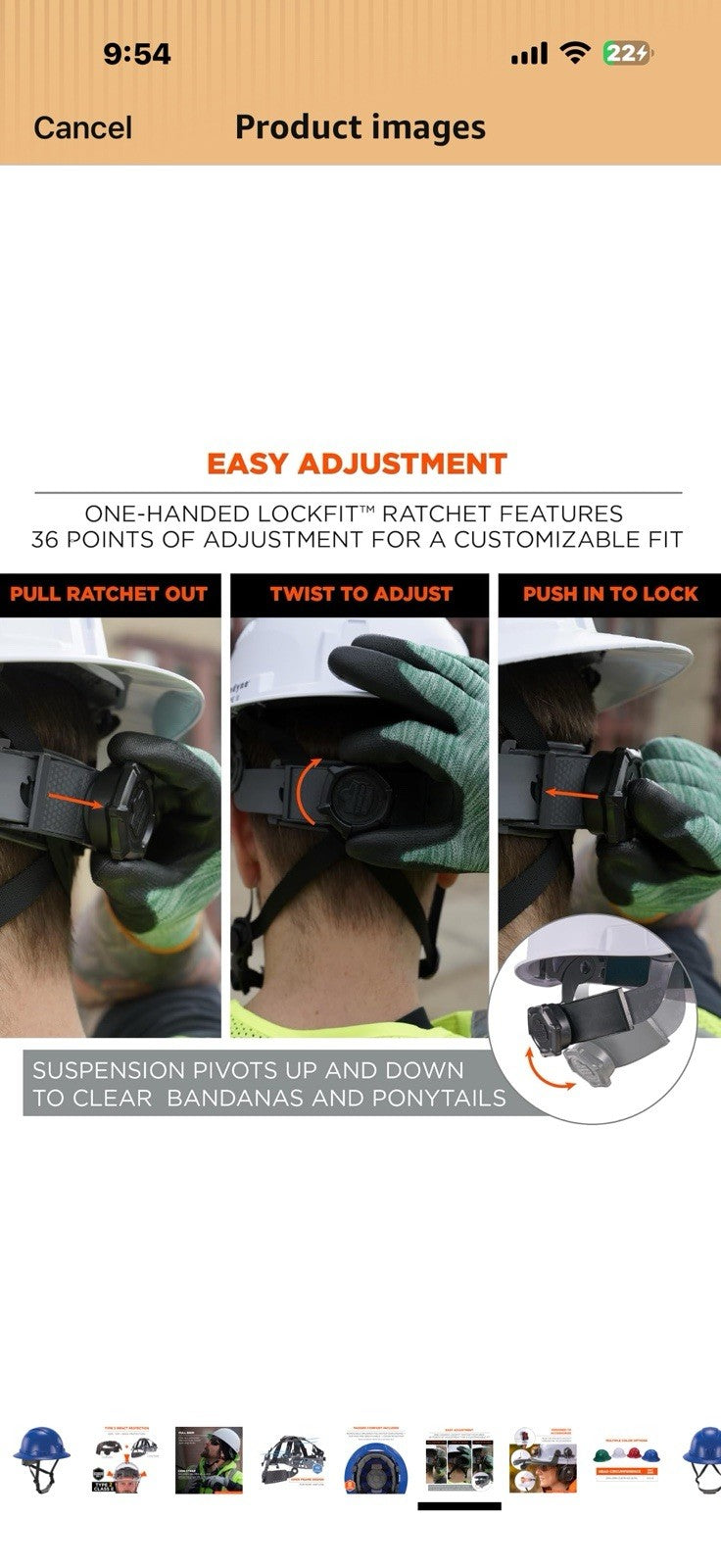 Ergodyne Skullerz 8963 Full Brim Safety Helmet, Type 2 Class E Hard