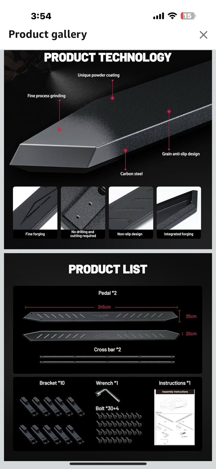 BDFHYK 2PCS Side Steps Compatible with Tesla Cybertruck 2019-2025, 