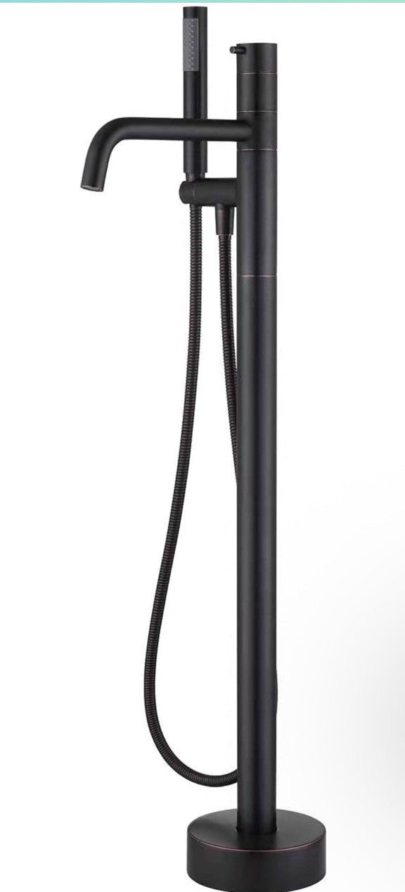 Freestanding Bathtub Faucet Floor Mount Tub Filler Oil Rubbed Bronze Brass 