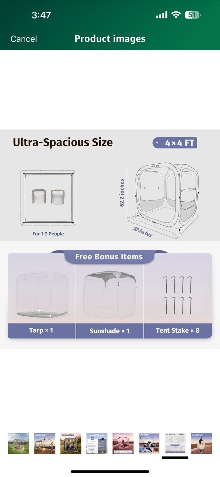 EAST OAK Clear Tent for Sport Events, Fishing & Outdoors | Pop Up Bubble