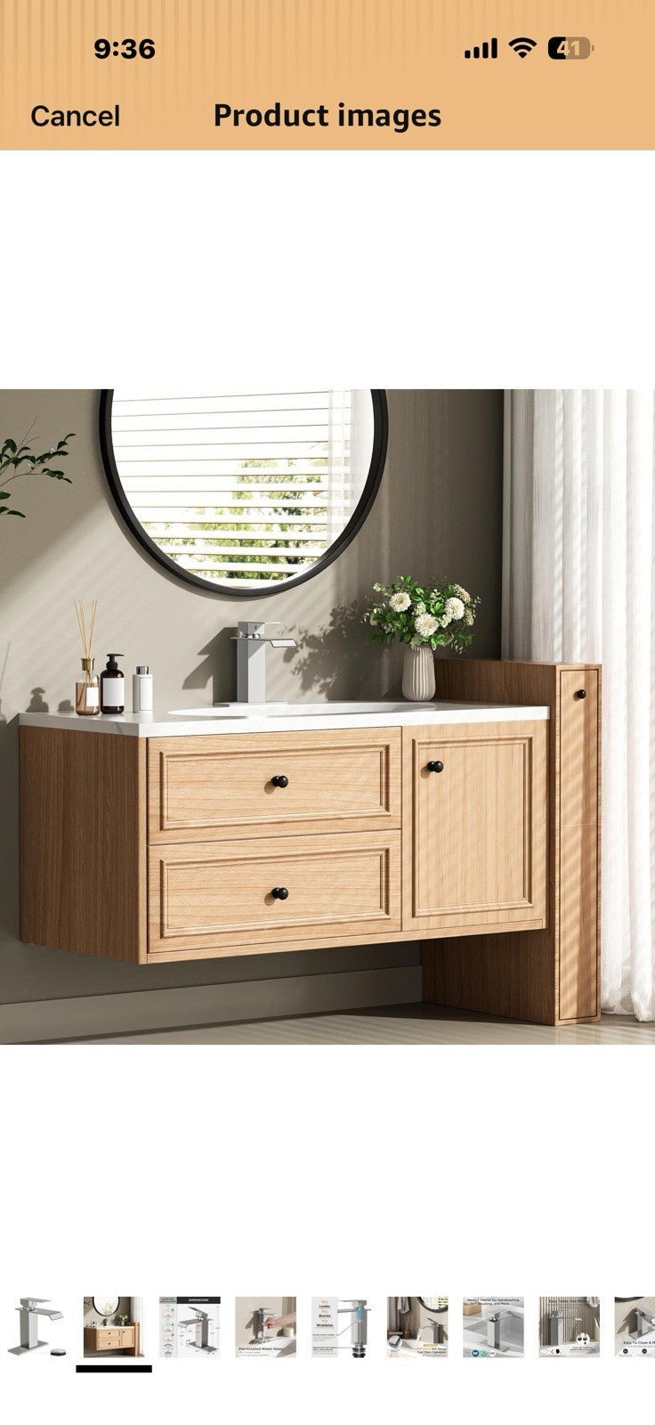 FORIOUS Bathroom Faucet Brushd Nickel Modern Waterfall Bathroom