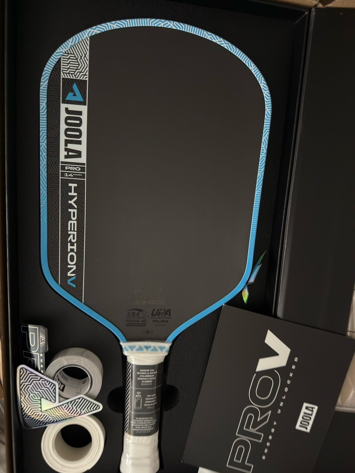JOOLA Pro V Pickleball Paddle - 14mm - Raw Carbon Fiber Style: Hyperion