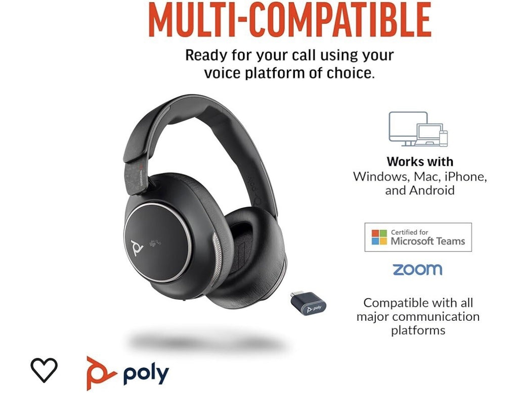 Poly Voyager Surround 80 UC Bluetooth Headset (Plantronics)