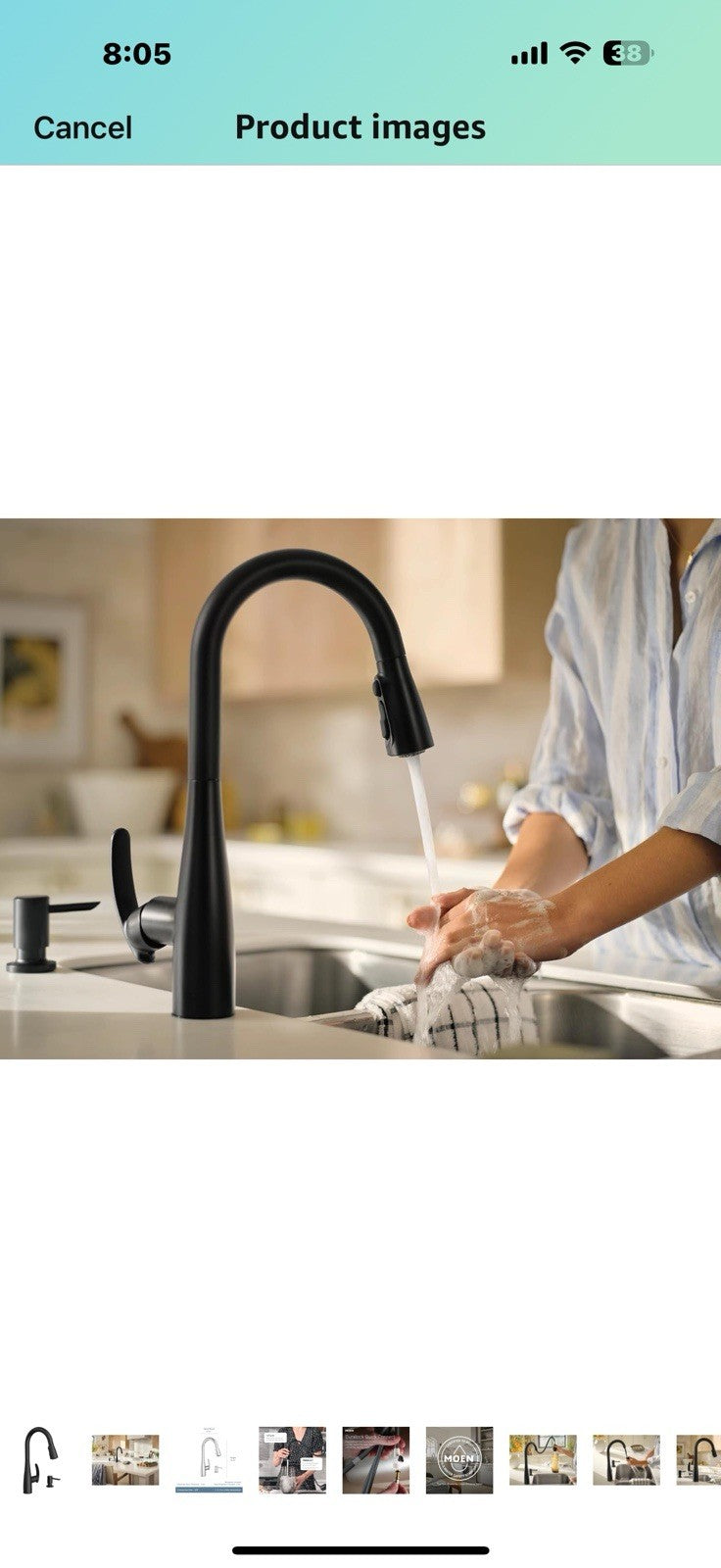 Moen Reyes Matte Black One-Handle High Arc Pulldown Kitchen Faucet with