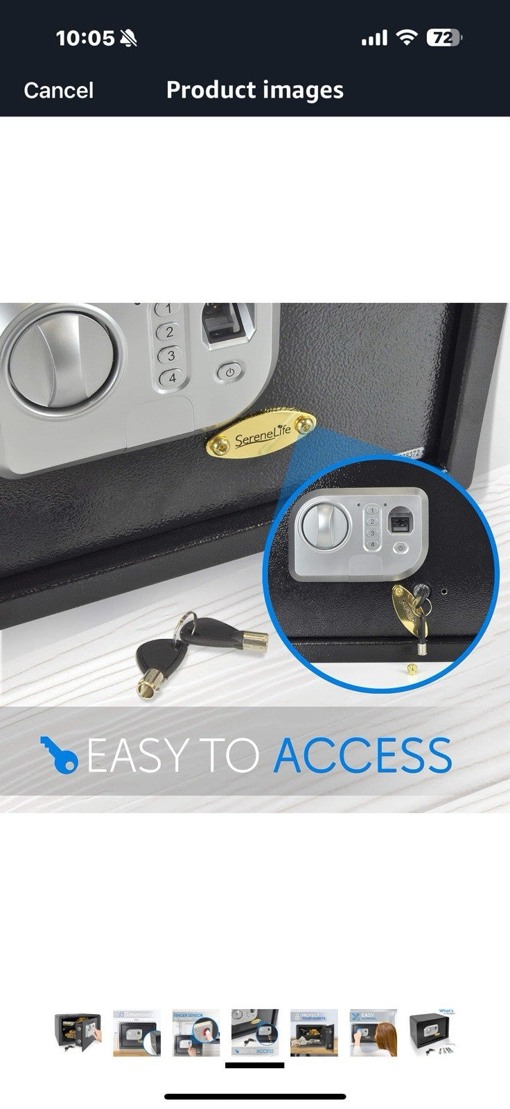 SereneLife Electronic Safe Box | Heavy Duty 13.8’’ x 9.8” Money Safe | Digital
