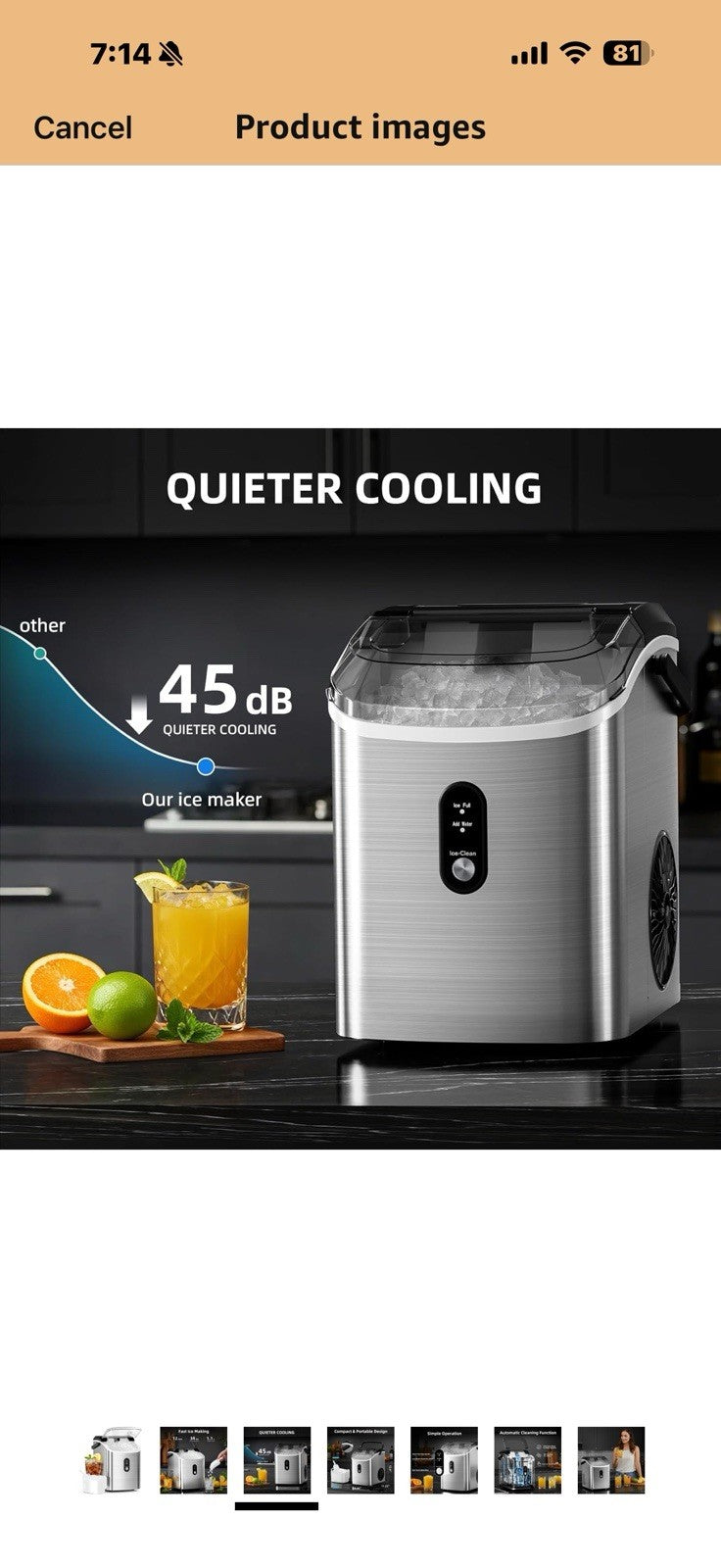 Antarctic Star Nugget Ice Maker Countertop with Soft Chewable Ice, 