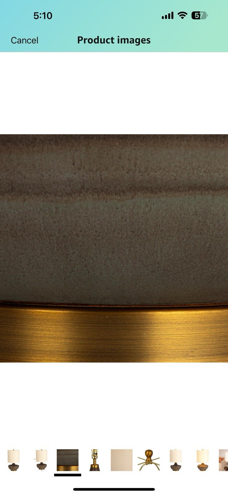 Creative Co-Op Stoneware Table Lamp with Elongated Drum Shade, Brown