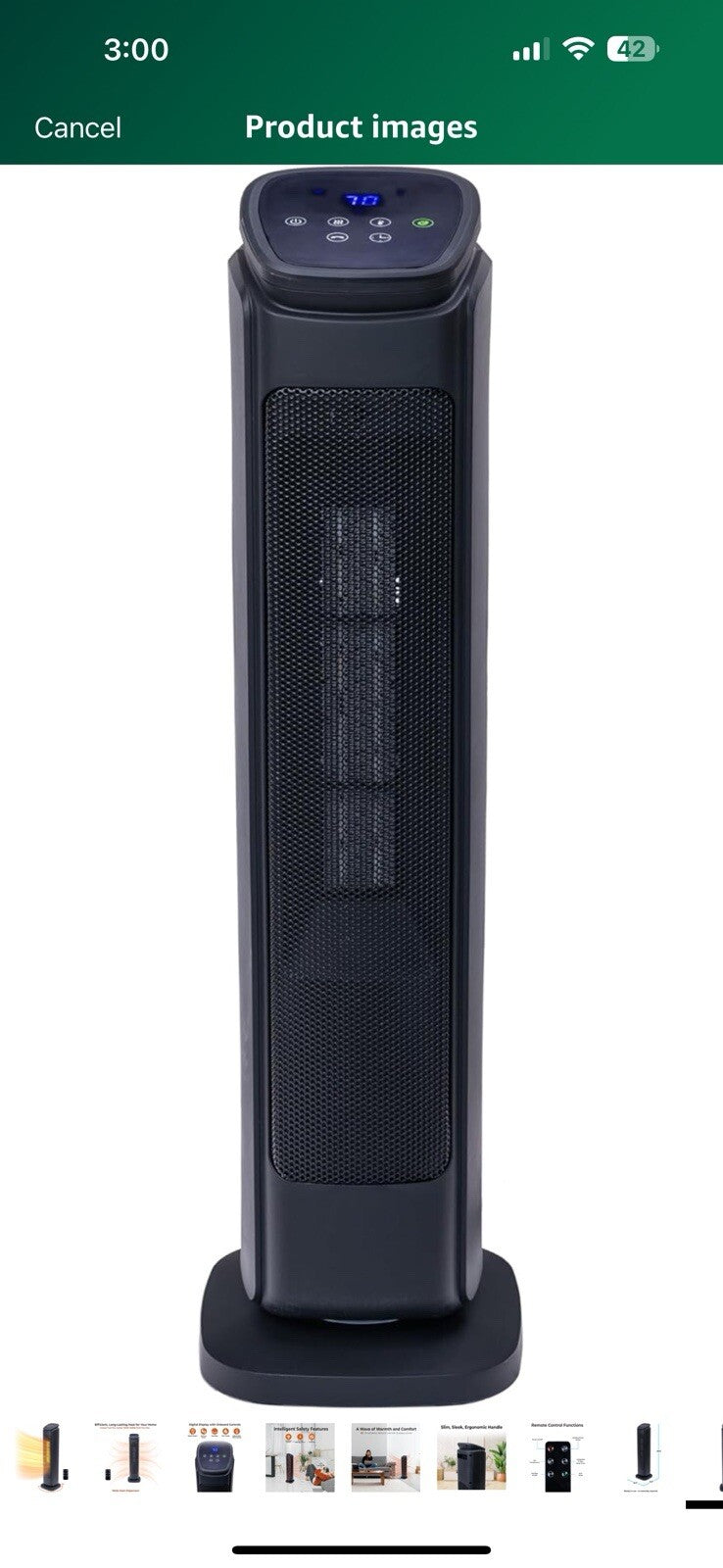  Comfort Zone Space Heaters for Indoor Use, 30 inch, Remote Control
