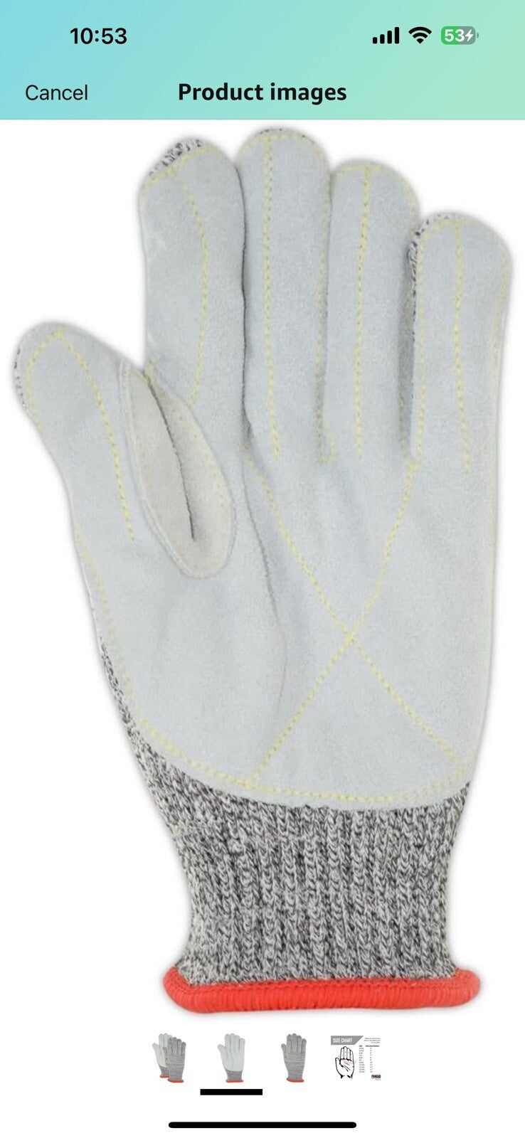 MAGID CutMaster H500LEA Hyperon Split Leather Palm Glove -Cut Level12 Pair 11XXL
