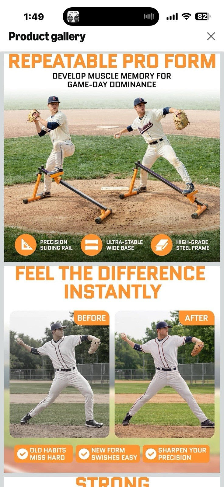 ACELETIQS Baseball Pitching Lead Leg Trainer – Adjustable Stride & Resistance