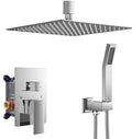 FORIOUS 12 in Rainfall Shower System - Ceiling Mount,Chrome Rain Shower