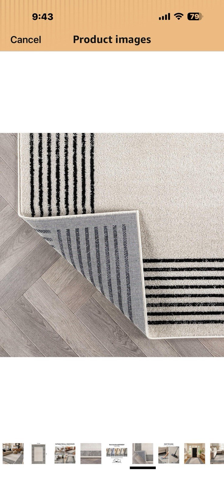 Rugshop Modern Minimal Bordered Indoor Area Rug for Living Room
