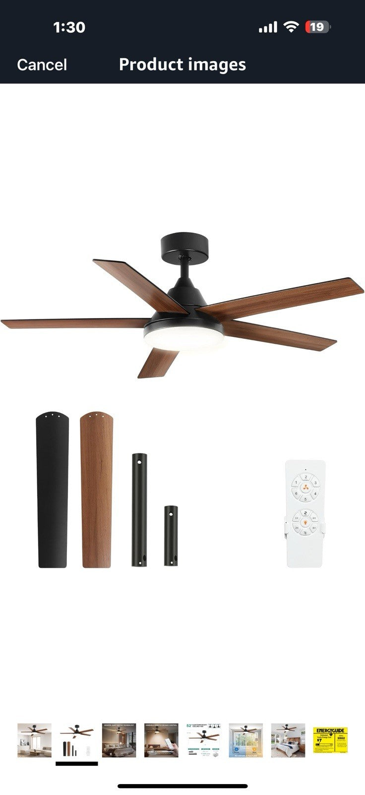 YITAHOME 52" Ceiling Fan with Lights & Remote, 3502 CFM, 3 CCT, 4