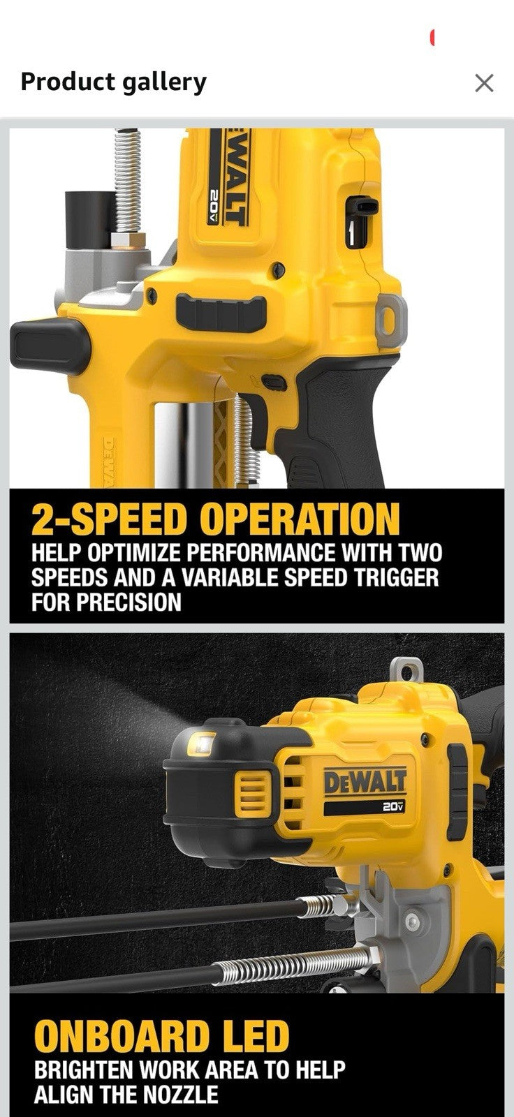 DEWALT Grease Gun 20V MAX, 10,000 PSI Variable 2-Speed Cordless Grease Gun