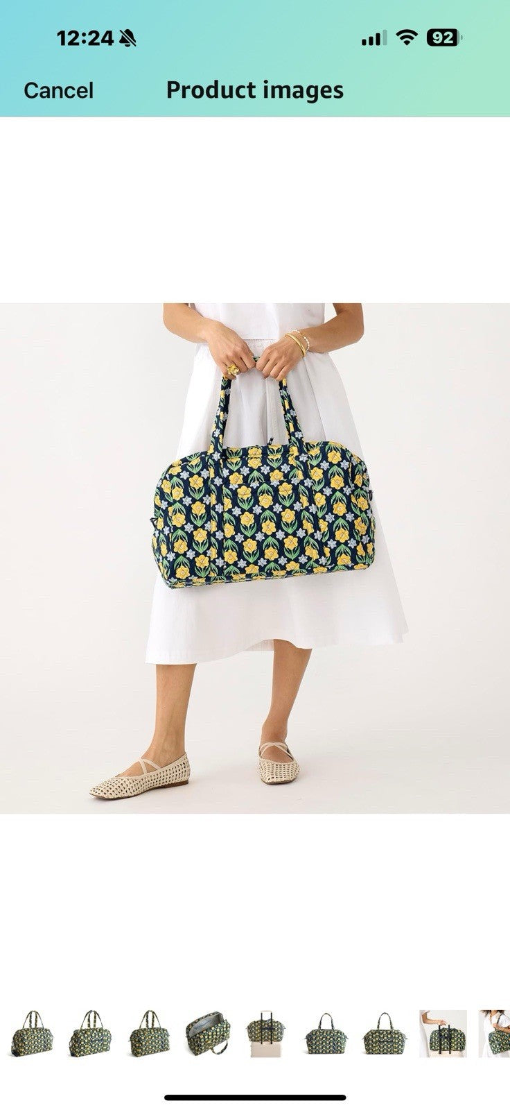 Vera Bradley Premium Cotton Miramar Weekender, Daffodils
