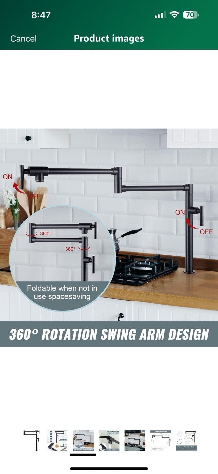 Pot Filler Faucet for Kitchen Sink, Deck Mount Pot Faucets Over Stove