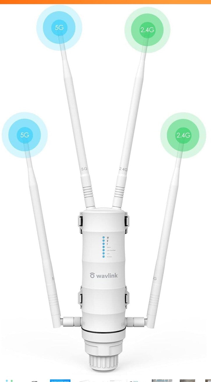 WAVLINK AC1200 Repeater, High Power Outdoor Weatherproof WiFi 