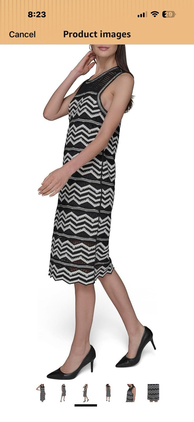 Karl Lagerfeld Womens Soft Everyday Chevron Sweater Dress Large