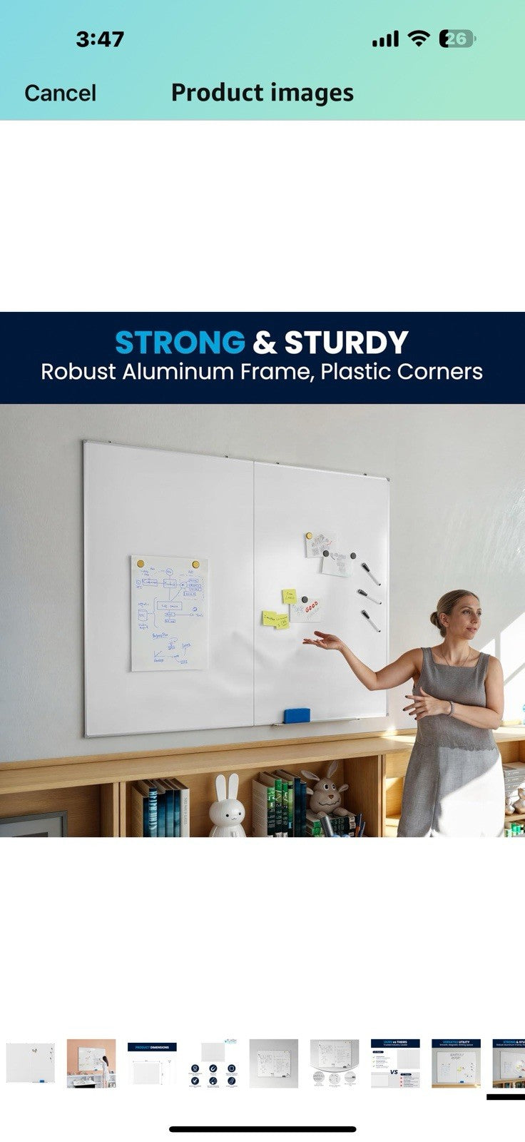 Flash Furniture Hercules Commercial Magnetic Dry Erase Board, Aluminum 