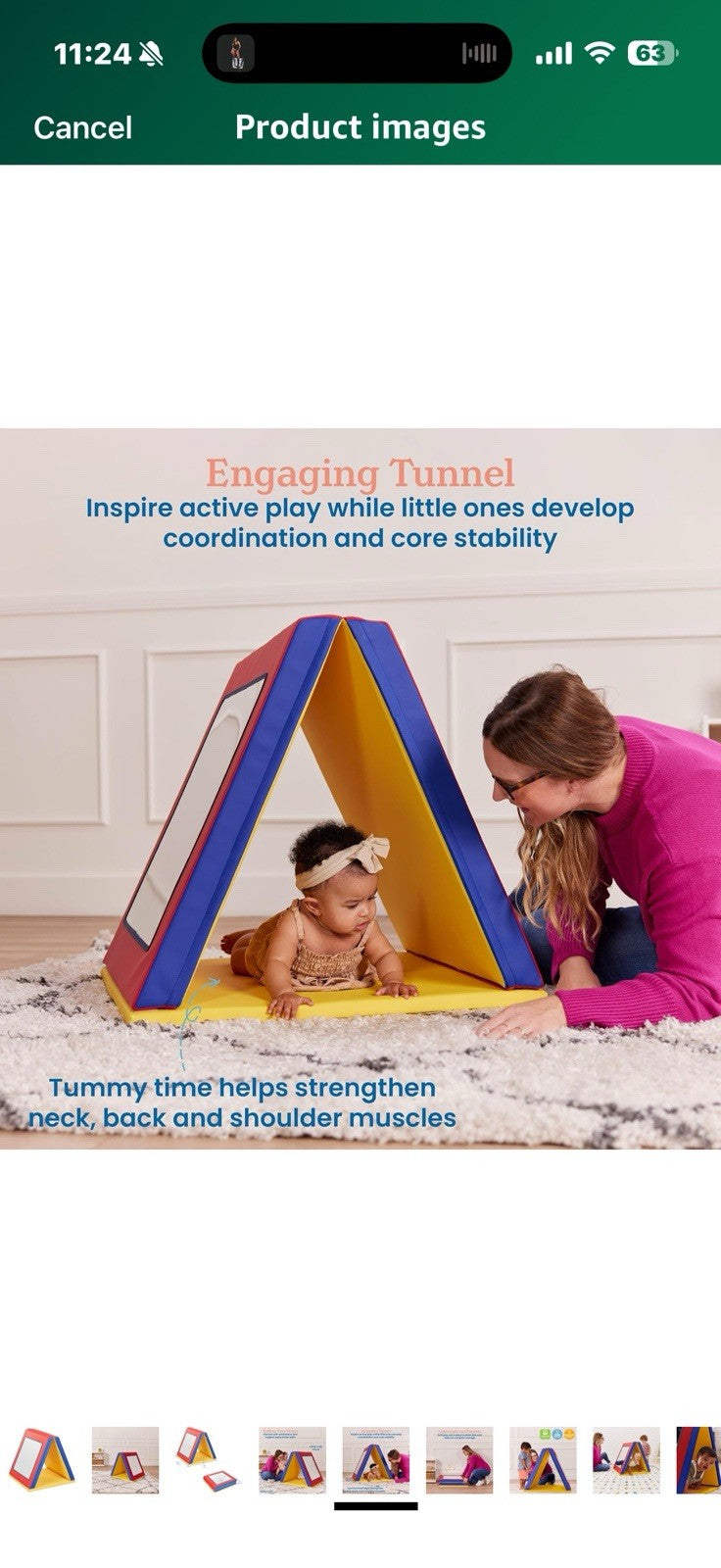 ECR4Kids SoftZone Folding Floor Mirror, Sensory Toy, Assorted 