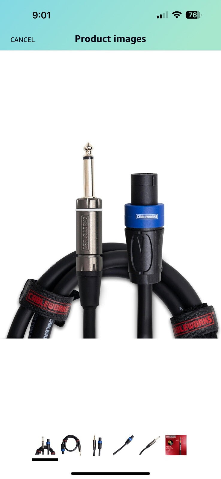 100 Foot TS To Twist Lock Connector Speaker CableGCWC-SPK-100-1 TL