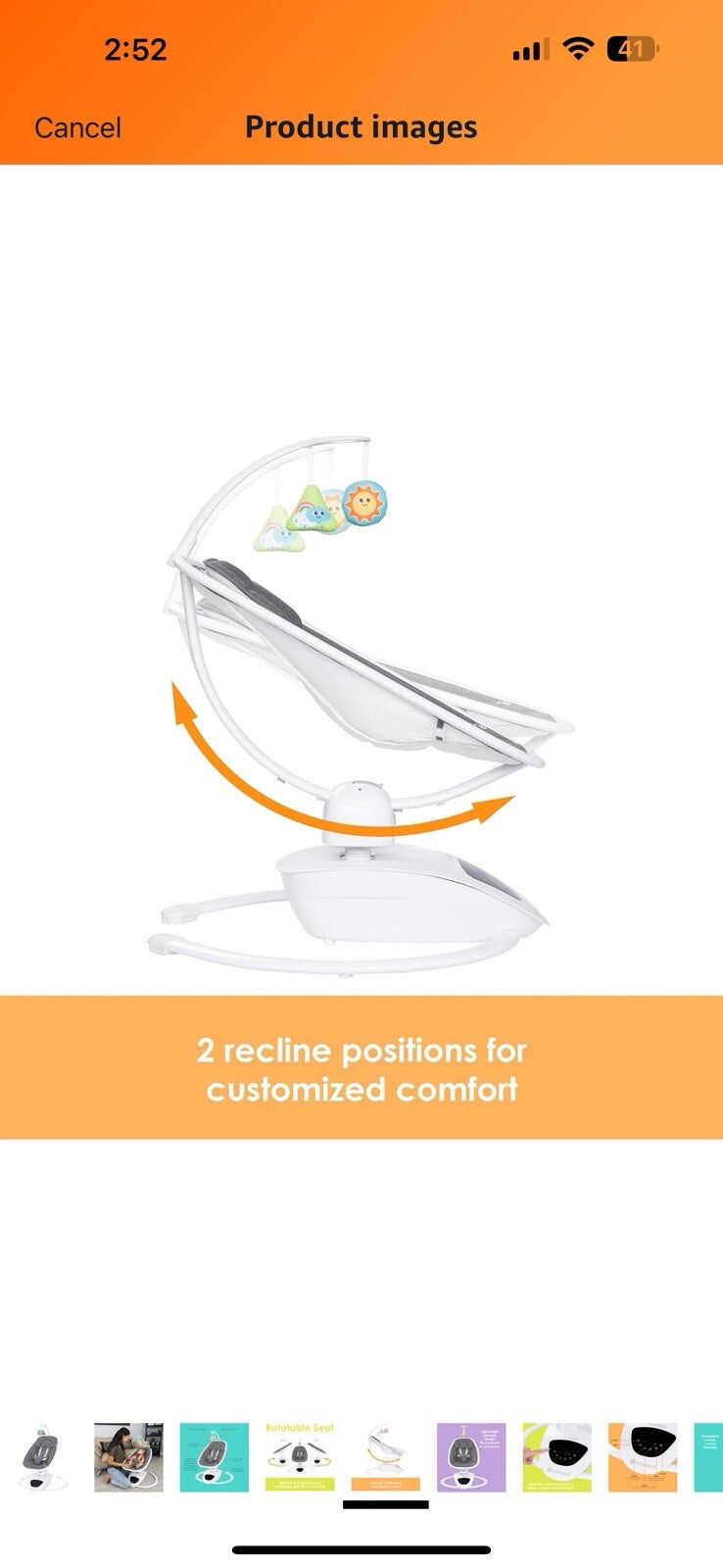 Baby Trend NuMotion Infinity Swing, Dash Grey
