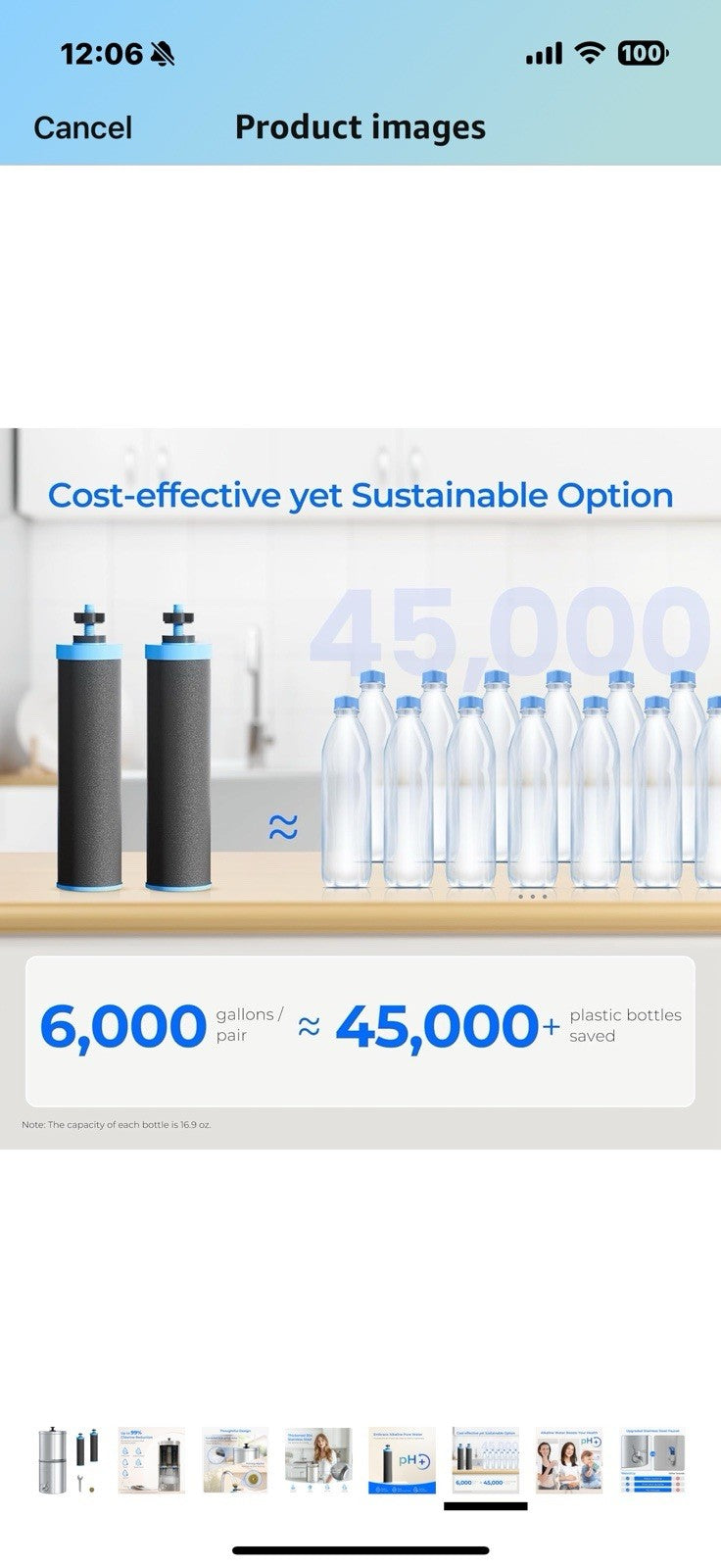 Waterdrop Alkaline Gravity-fed Water Filter System, Increase PH, Reduces