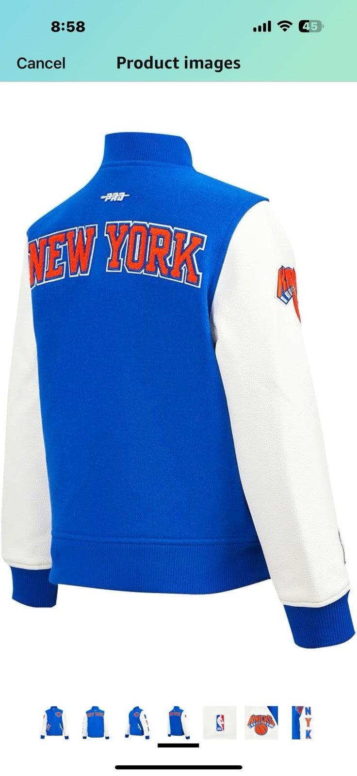 Big Kids NBA Classic Chenille Varsity Jacket X Large 