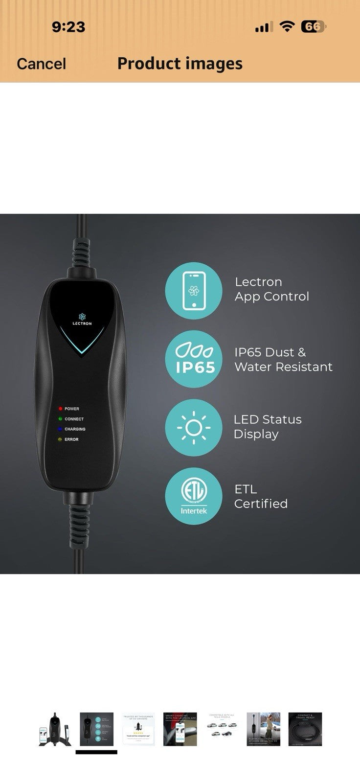 Lectron Level 1 Tesla Charger (WiFi Version) - 120V, 15 Amp, NEMA 5-15 Plug