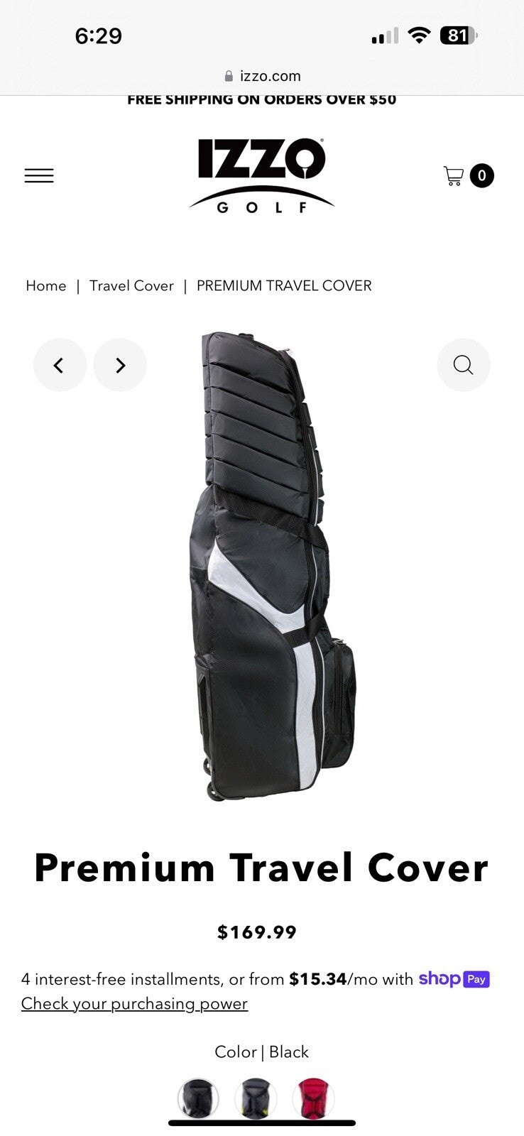 Izzo Golf Premium Golf Travel Cover Bag