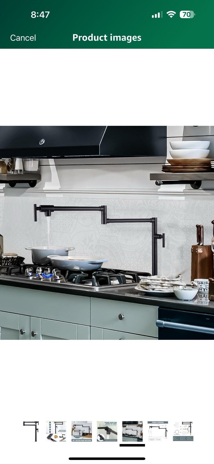 Pot Filler Faucet for Kitchen Sink, Deck Mount Pot Faucets Over Stove
