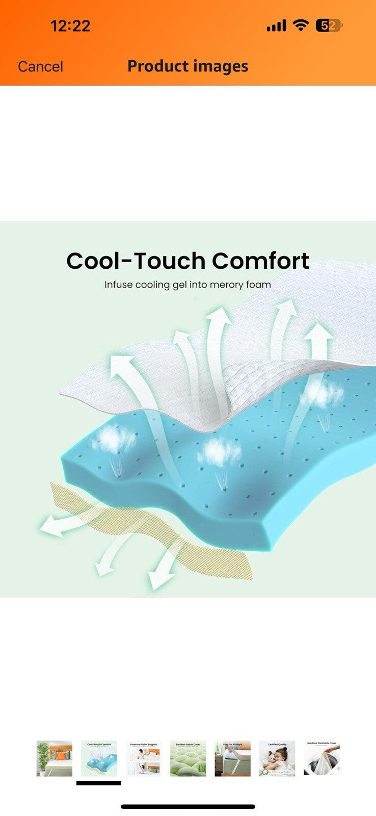 Mattress Toppe, 3 Inch Gel Memory Foam Bed Topper, Pressure-Relieving