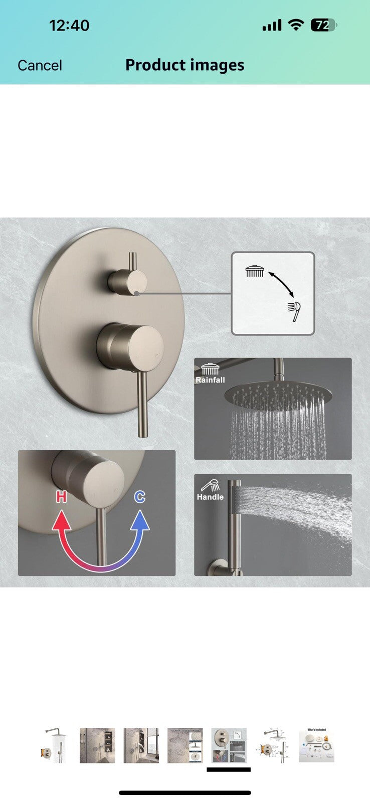 MONDAWE Round Shower Faucet Set, Wall Mounted Shower System 10 Inch