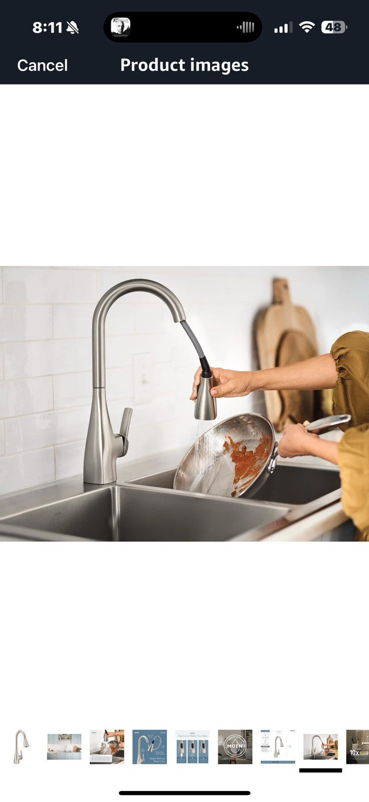 Moen Kiran Spot Resist Stainless One-Handle High Arc Pulldown Kitchen