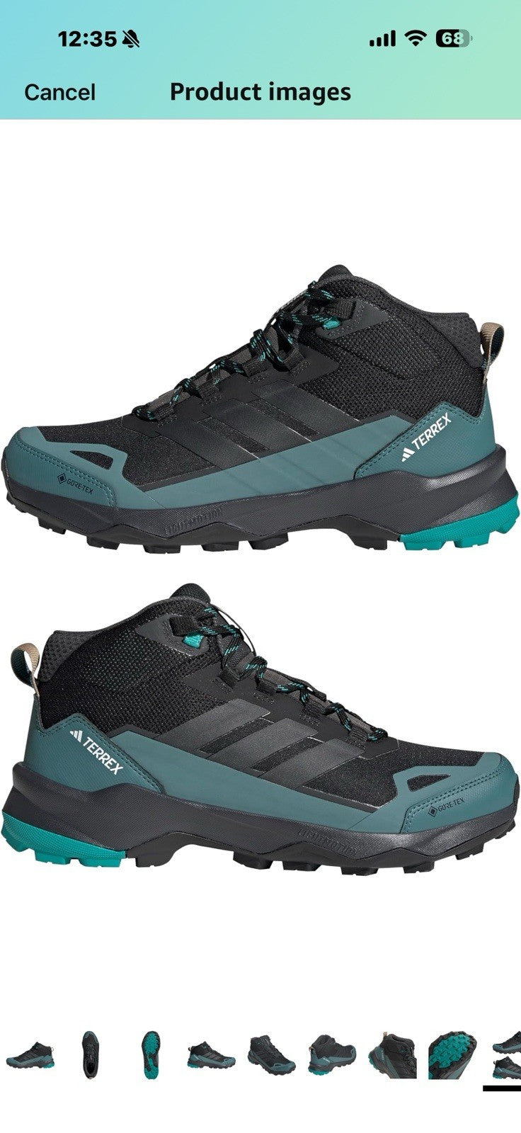 adidas Men's Terrex Skychaser Ax5 Mid Top Gore-tex Hiking Shoe Size 11.5